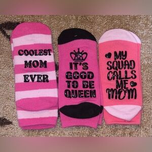 New “Mom Squad” Ankle Socks- 3 pairs